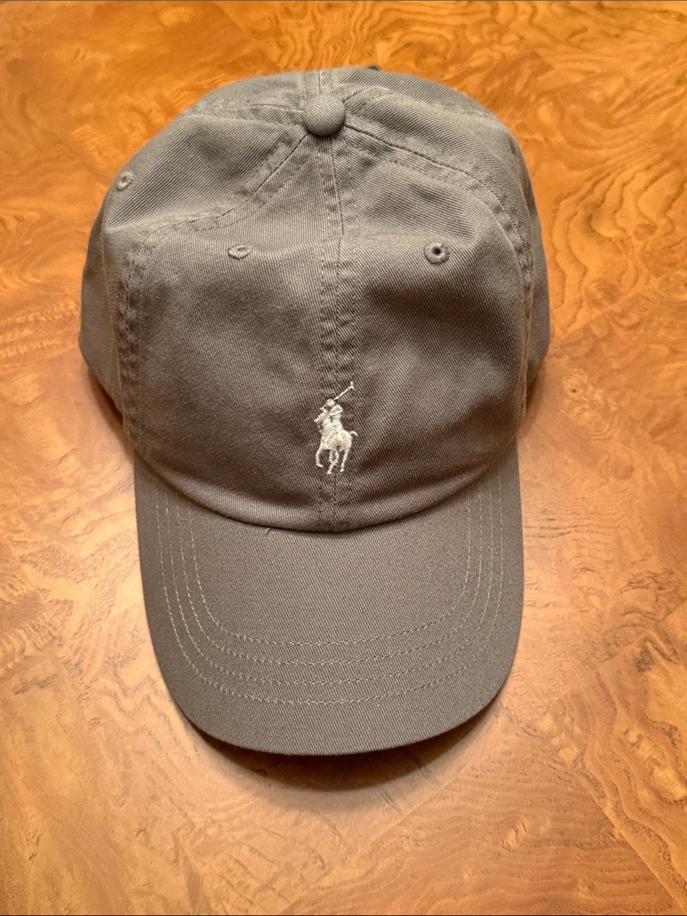Ralph Lauren Gray Baseball Cap with White Polo Logo